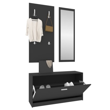 Set pantofar 3 în 1, negru, lemn prelucrat - Img 4