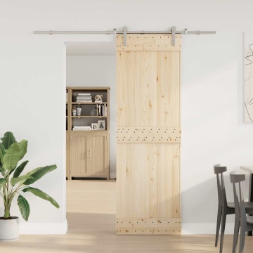 Set piese pentru ușă glisantă, argintiu, 183 cm oțel inoxidabil - Img 3