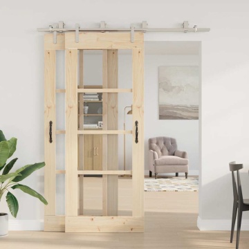 Set piese pentru ușă glisantă, argintiu, 183 cm oțel inoxidabil - Img 3