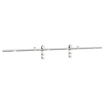 Set piese pentru ușă glisantă, argintiu, 200 cm oțel inoxidabil - Img 6