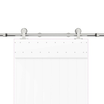 Set piese pentru ușă glisantă, argintiu, 200 cm oțel inoxidabil - Img 7