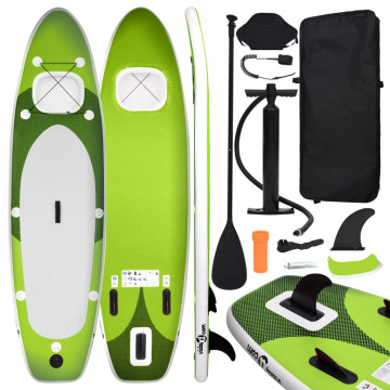Set placă paddleboarding gonflabilă, verde, 330x76x10 cm - Img 1