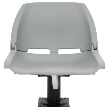 Set scaun pliabil, 2 piese, fără pernă, gri, 48x51x41 cm - Img 3