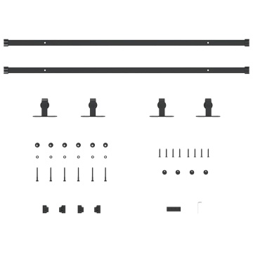 Set uși glisante pentru dulap 213 cm oțel carbon - Img 4