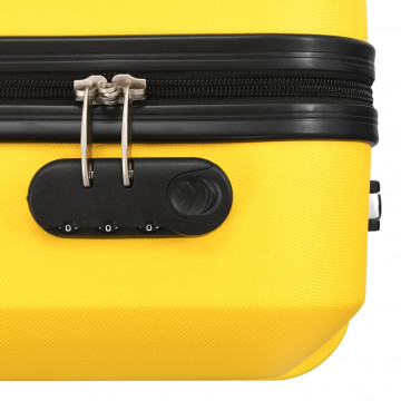 Set valize carcasă rigidă, 3 buc., galben, ABS - Img 6