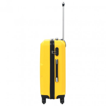Set valize carcasă rigidă, 3 buc., galben, ABS - Img 7