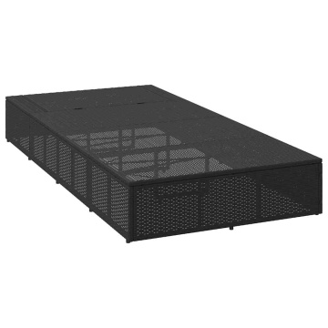 Sezlong cu pernă plutitoare Rattan poli negru - Img 5