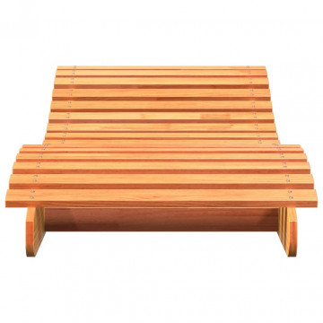 Șezlong, maro ceruit, 205x70x31,5 cm, lemn masiv de pin - Img 4