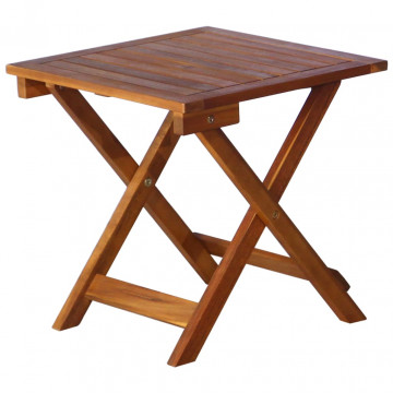 Șezlonguri cu masă și perne, 2 buc., lemn masiv de acacia - Img 4
