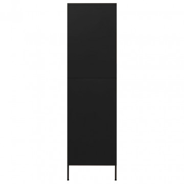 Șifonier, negru, 90x50x180 cm oțel - Img 4