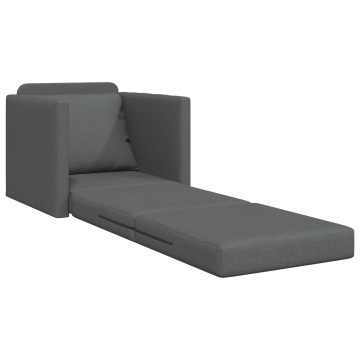Sofa Pat 2 în 1 Gri Închis 74x77x81 cm Ţesătură - Img 4