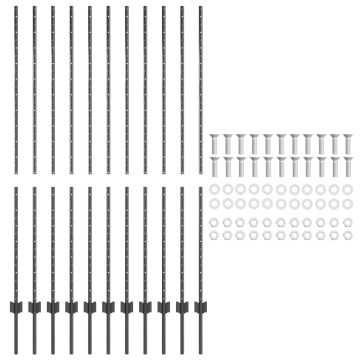 Stâlpi de gard 22 pc U-Canal Gri 150 cm Oțel - Img 4