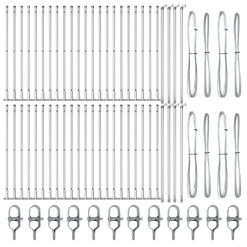 Stâlpi de gard cu plăci de bază 52 pcs Ø32mm 90cm Oțel galvanizat - Img 2