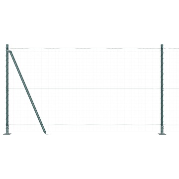 Stâlpi de gard cu plăci de bază 7 buc Ø32mm 68,5cm Oțel galvanizat - Img 4