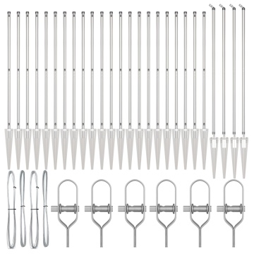 Stâlpi de Gard cu Spike 26 buc Ø32 mm 170 cm Oțel Galvanizat - Img 2