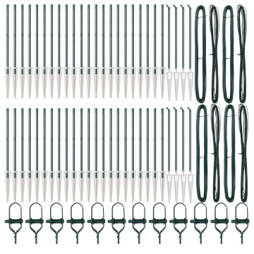 Stâlpi de gard cu vârf 52 buc Ø32 mm 120 cm Oțel galvanizat - Img 2