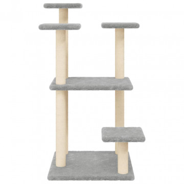 Stâlpi zgâriat pentru pisici cu platforme, gri deschis, 98,5 cm - Img 4