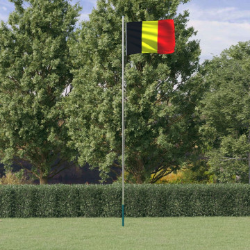 Steag Belgia și stâlp din aluminiu, 6,23 m - Img 1