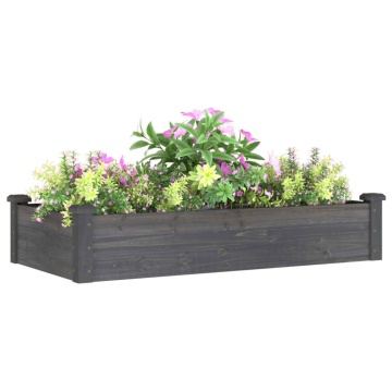 Strat grădină înălțat cu căptușeală gri 120x60x25 cm lemn brad - Img 3