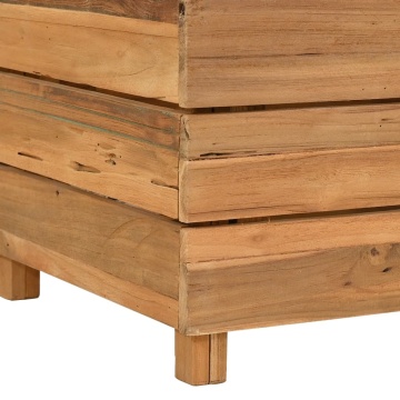 Strat înălțat, 100x40x55 cm, lemn de tec reciclat și oțel - Img 10