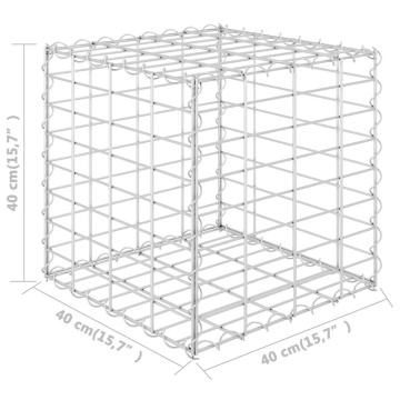 Strat înălțat cub gabion, 40 x 40 x 40 cm, sârmă de oțel - Img 6