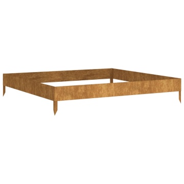 Strat înălțat de grădină, 100x100x18,5 cm, oțel corten - Img 2