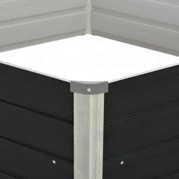 Strat înălțat de grădină antracit 129x129x45 cm oțel galvanizat - Img 4