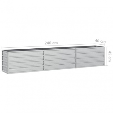 Strat înălțat de grădină argintiu 240x40x45 cm oțel galvanizat - Img 6