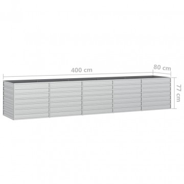 Strat înălțat de grădină argintiu 400x80x77 cm oțel galvanizat - Img 6