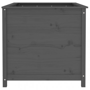 Strat înălțat de grădină, gri, 119,5x82,5x78 cm, lemn masiv pin - Img 4