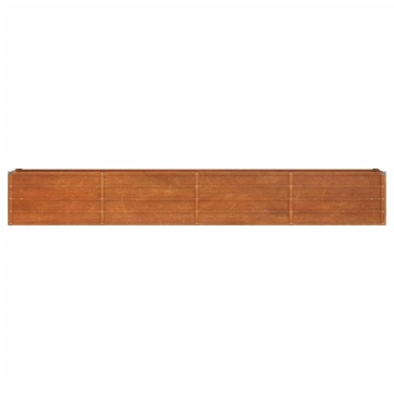 Strat înălțat de grădină, ruginiu, 320x40x45 cm, oțel corten - Img 4