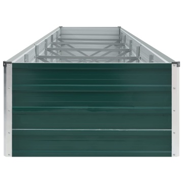 Strat înălțat de grădină, verde, 480x80x45 cm, oțel galvanizat - Img 4