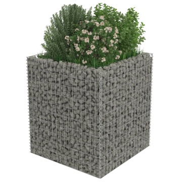 Strat înălțat gabion, 90 x 90 x 100 cm, oțel galvanizat - Img 4