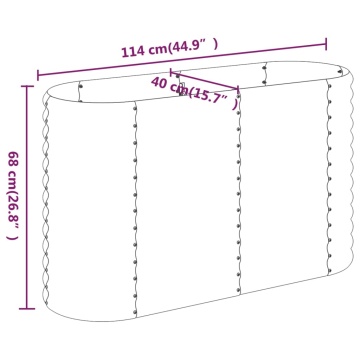 Strat înălțat grădină 114x40x68 cm oțel vopsit electrostatic - Img 5