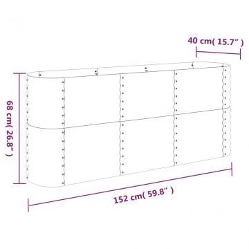Strat înălțat grădină 152x40x68 cm oțel vopsit electrostatic - Img 5