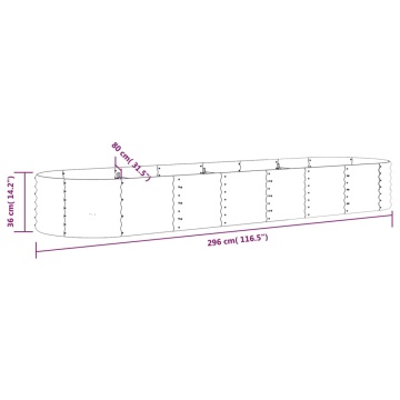 Strat înălțat grădină 296x80x36 cm oțel vopsit electrostatic - Img 5