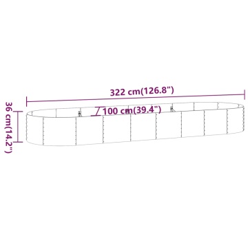 Strat înălțat grădină 322x100x36 cm oțel vopsit electrostatic - Img 5