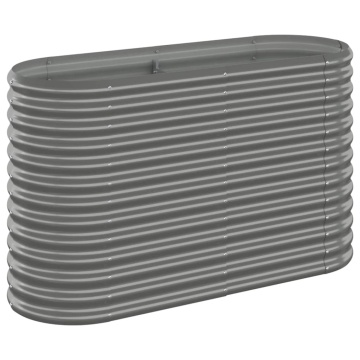 Strat înălțat grădină gri 114x40x68cm oțel vopsit electrostatic - Img 2