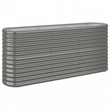 Strat înălțat grădină gri 152x40x68cm oțel vopsit electrostatic - Img 2