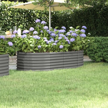Strat înălțat grădină gri 152x80x36cm oțel vopsit electrostatic - Img 1