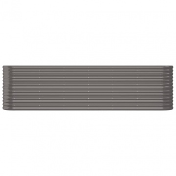 Strat înălțat grădină gri 260x40x68cm oțel vopsit electrostatic - Img 3