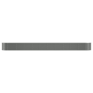 Strat înălțat grădină gri 440x80x36cm oțel vopsit electrostatic - Img 3