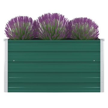 Strat înălțat grădină, verde, 100x100x45 cm, oțel galvanizat - Img 1