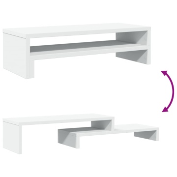 Suport de monitor, alb, 54x22x15 cm, lemn prelucrat - Img 6