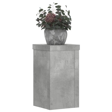 Suport de plante, 2 buc., gri beton, 10x10x18 cm lemn prelucrat - Img 3
