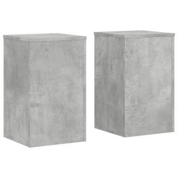 Suport de plante, 2 buc., gri beton, 30x30x50 cm lemn prelucrat - Img 2