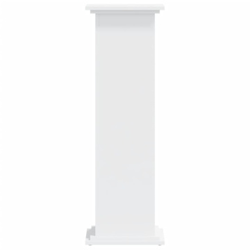 Suport de plante, alb, 33x33x100 cm, lemn prelucrat - Img 4