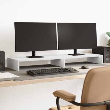 Suport monitor, alb, 100x27x10 cm, lemn prelucrat - Img 1