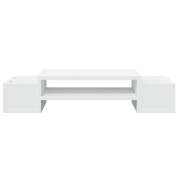 Suport monitor cu depozitare, alb, 70x27x15 cm, lemn prelucrat - Img 4