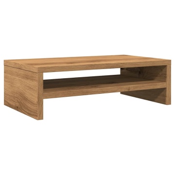 Suport monitor, stejar artizanal, 42x24x13 cm, lemn prelucrat - Img 6